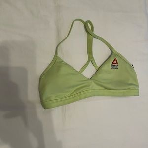 Neon yellow CrossFit bra